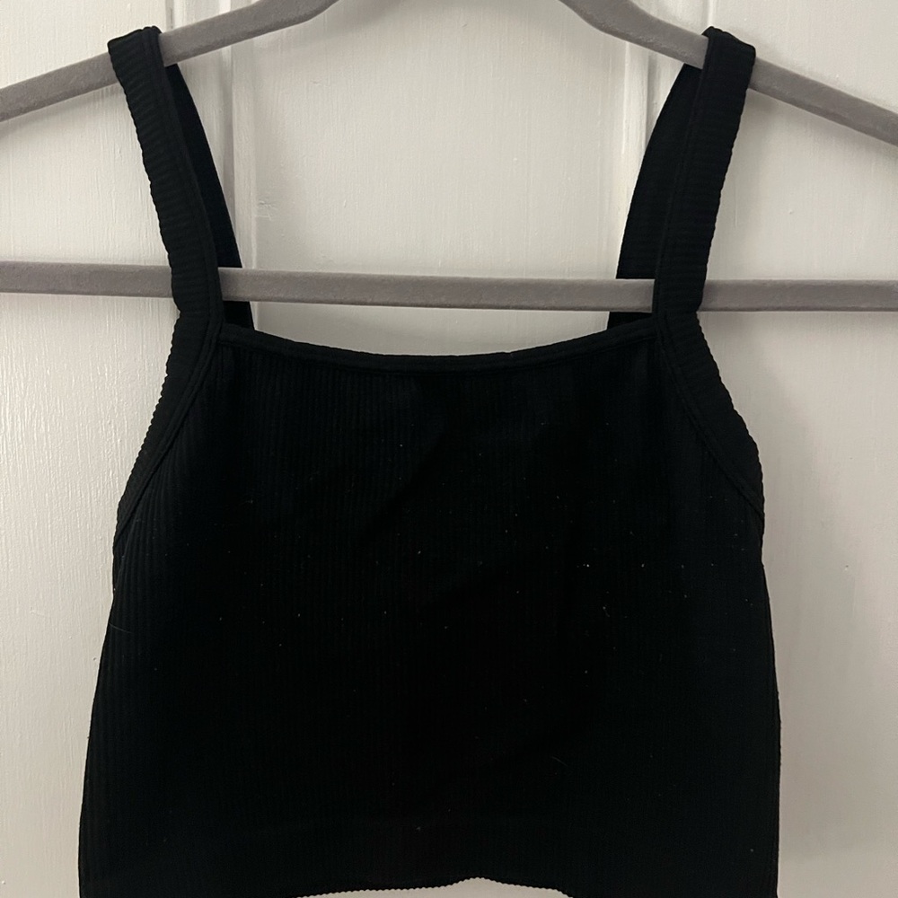 Black Ribbed Women's Tank Top